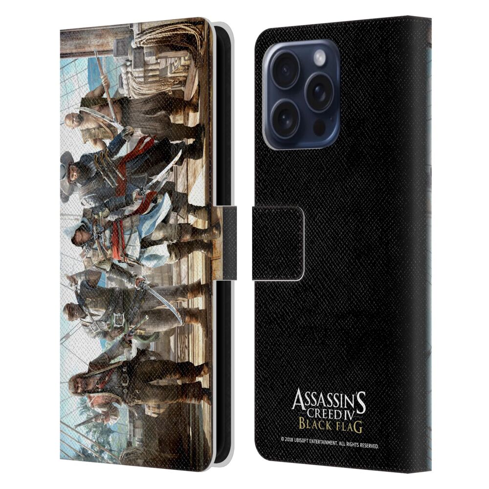 ASSASSINS CREED アサシンクリード - Black Flag Key Art / Edward Group レザー手帳型 / Apple iPhoneケース - PGS