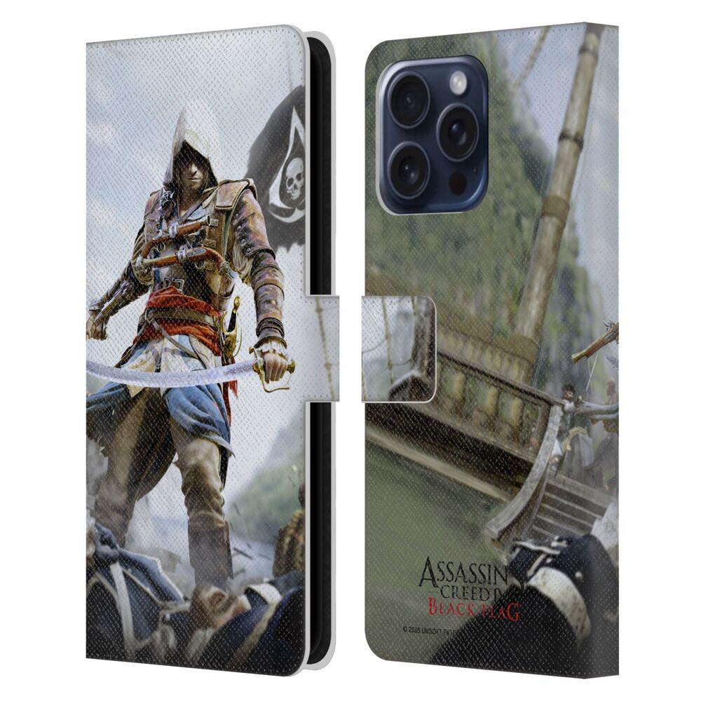 ASSASSINS CREED アサシンクリード - Black Flag Key Art / Edward Sword レザー手帳型 / Apple iPhoneケース - PGS