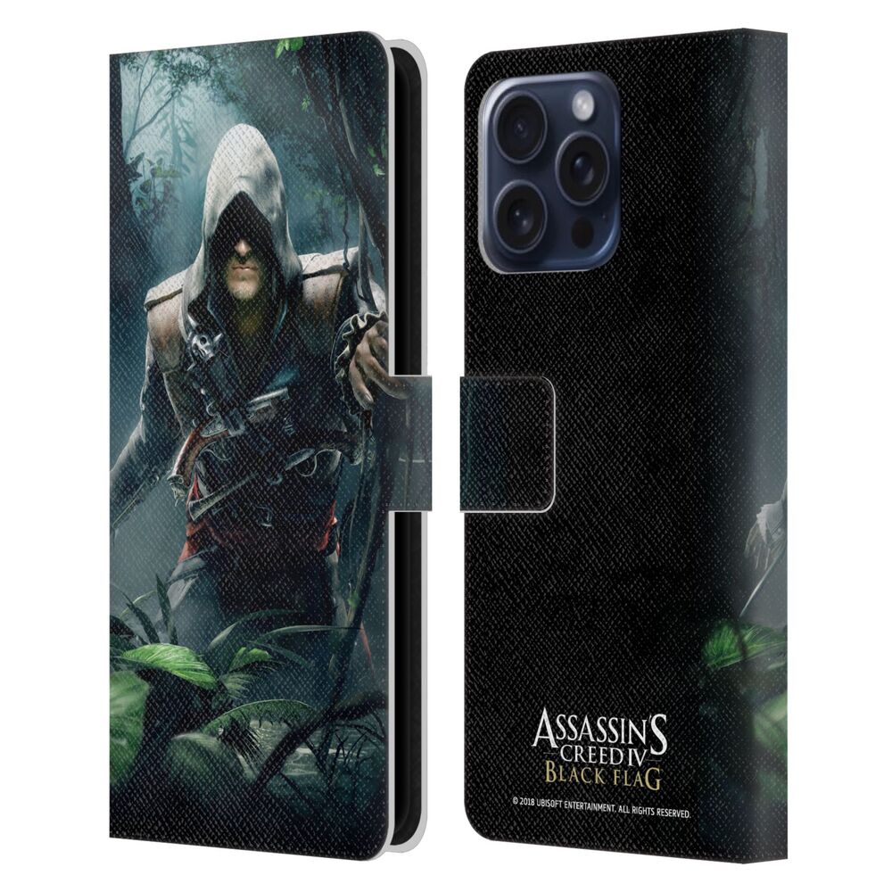 ASSASSINS CREED アサシンクリード - Black Flag Key Art / Edward Jungle レザー手帳型 / Apple iPhoneケース - PGS