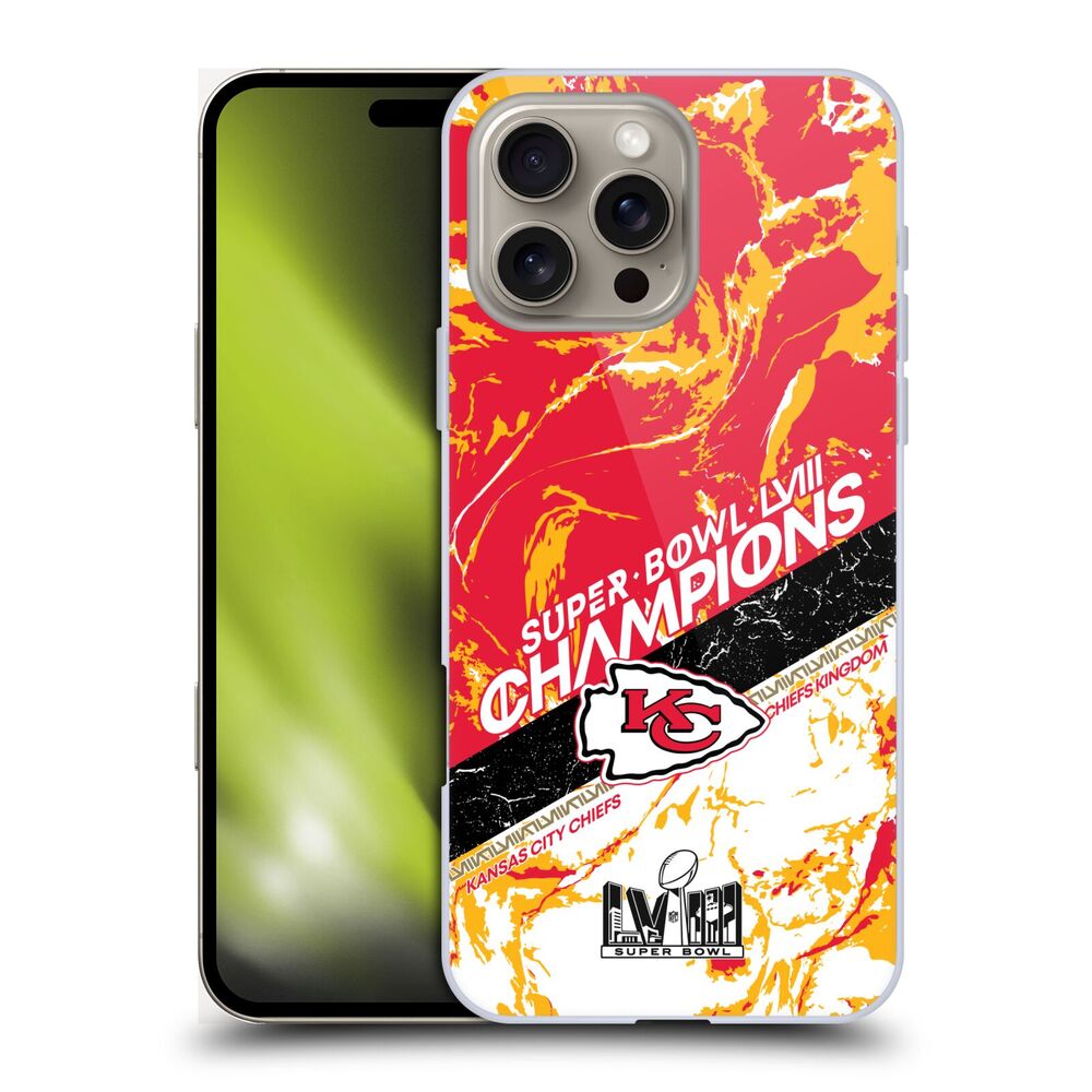 NFL ナショナルフットボールリーグ - 2024 Super Bowl LVIII Champions / Kansas City Chiefs Marble ハード case / Apple iPhoneケース - PGS