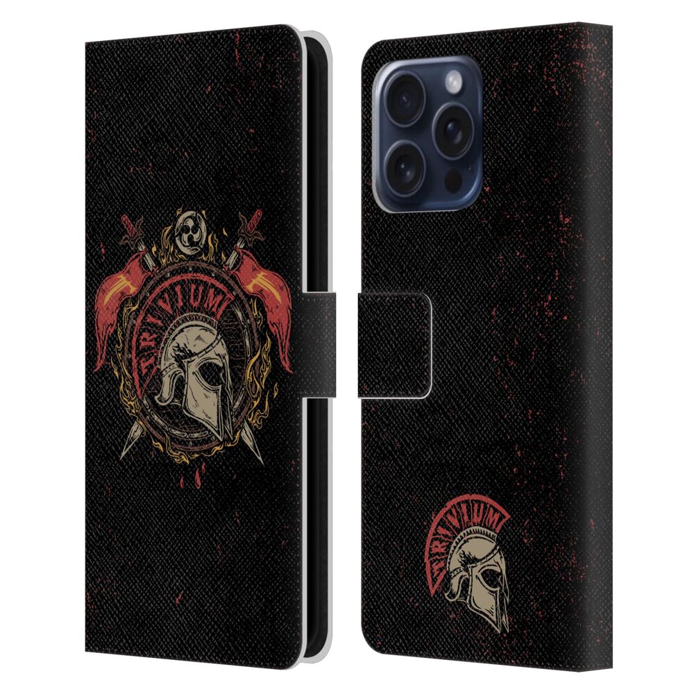 TRIVIUM トリヴィアム - Graphics / Knight Helmet レザー手帳型 / Apple iPhoneケース - PGS