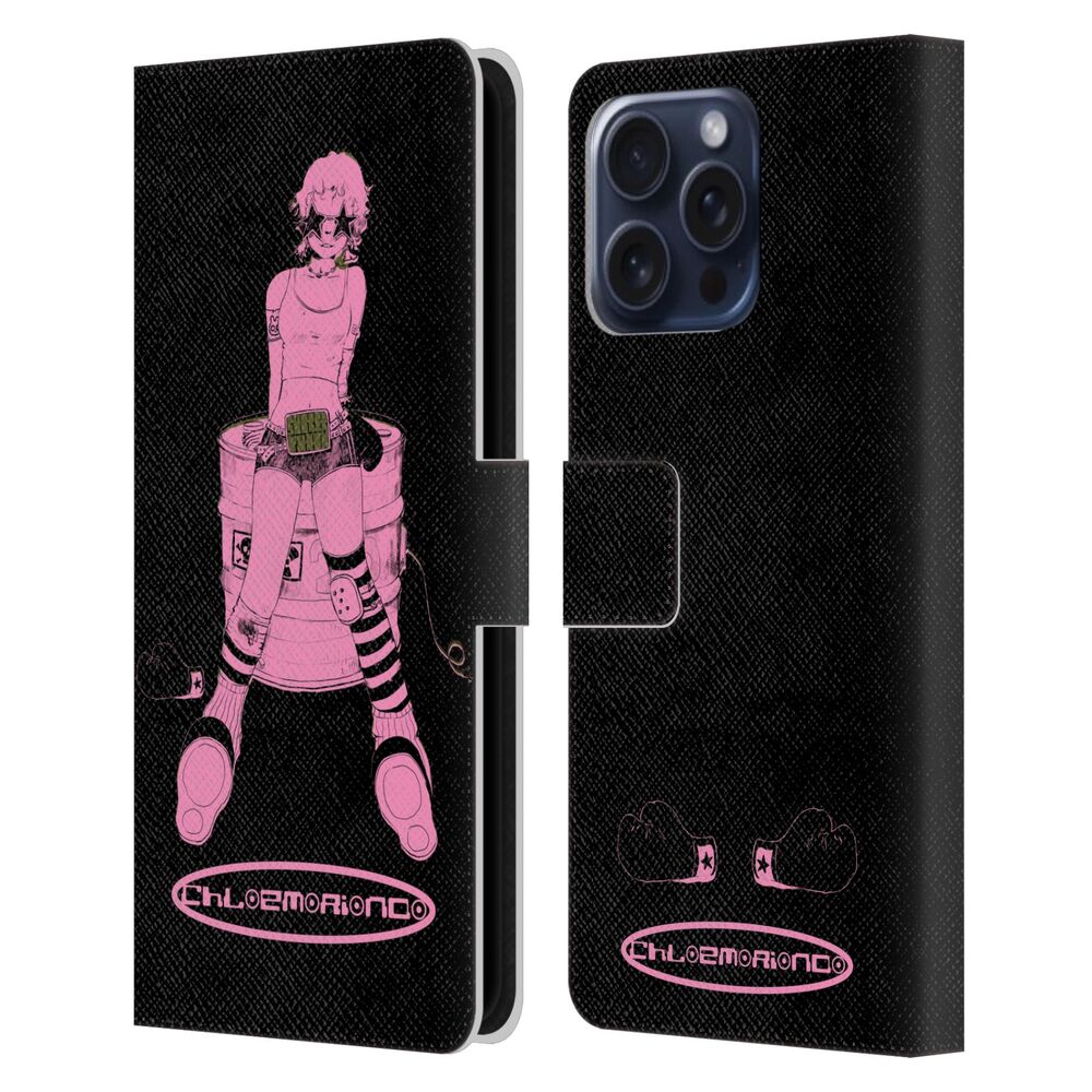 CHLOE MORIONDO クロエモリオンド - Graphics / Pink レザー手帳型 / Apple iPhoneケース - PGS