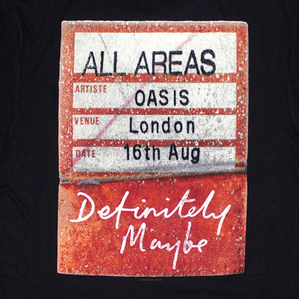 OASIS オアシス (映画「オアシス:ドント・ルック・バック・イン・アンガー」公開 ) - Definitely Maybe AAA Pass / バックプリントあり / Tシャツ / メンズ