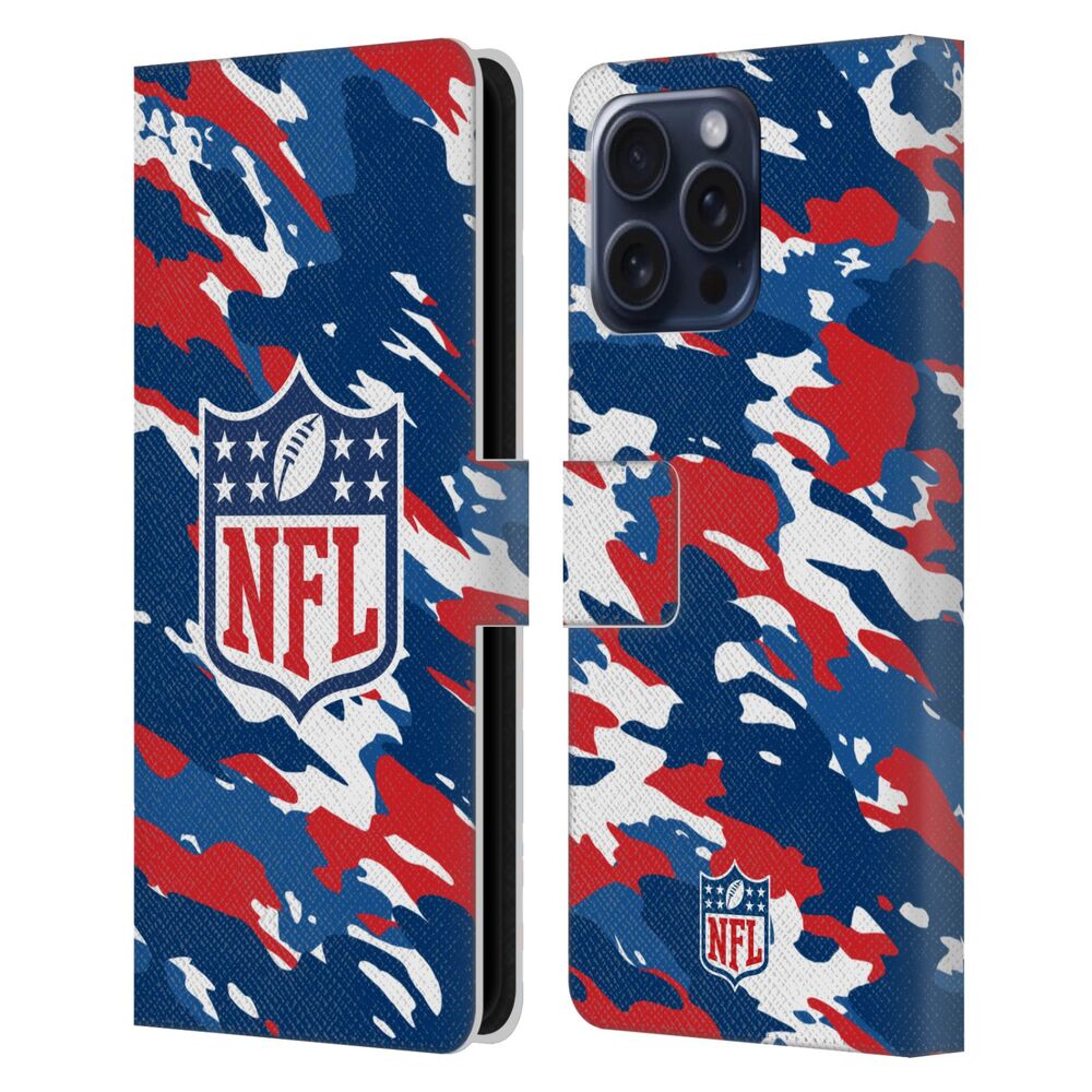 NFL ナショナルフットボールリーグ - Shield / Camouflage レザー手帳型 / Apple iPhoneケース - PGS