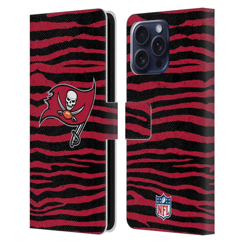 TAMPA BAY BUCCANEERS(NFL) バックス バックス - Zebra Animal Print レザー手帳型 / Apple iPhoneケース - PGS