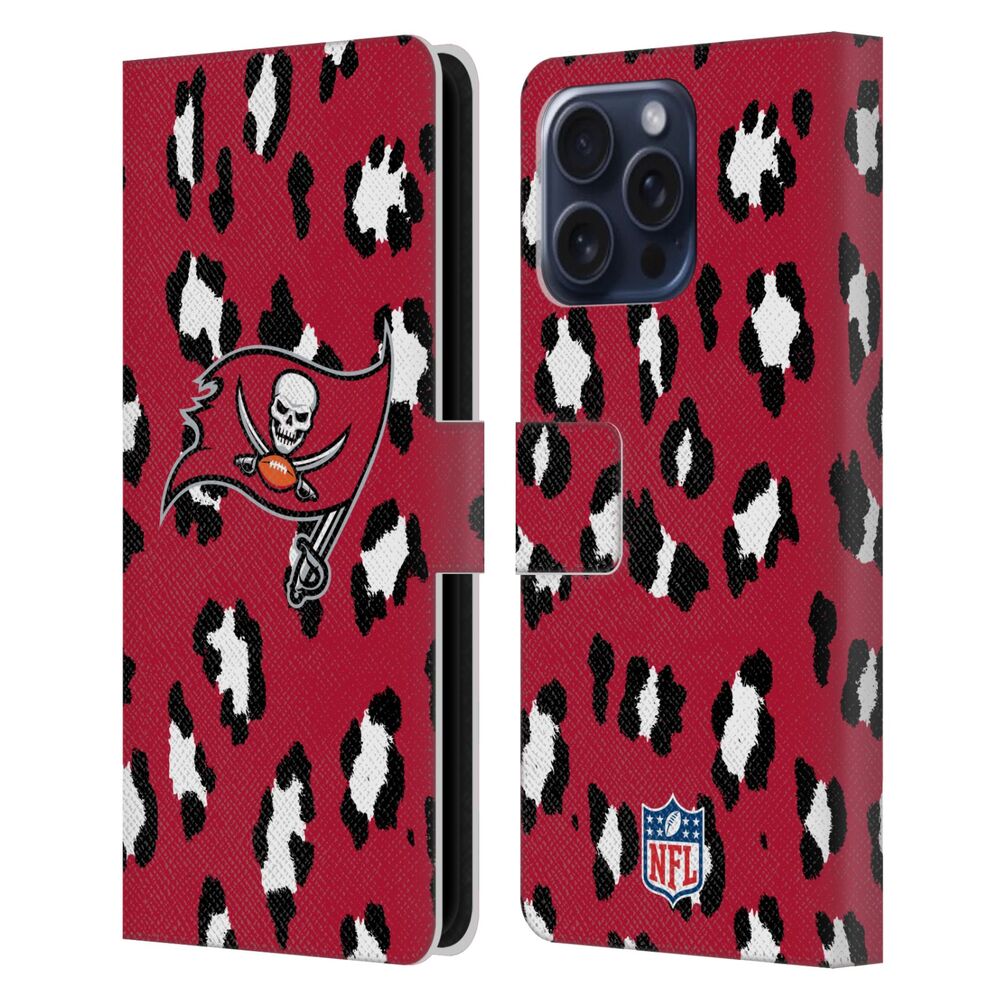 TAMPA BAY BUCCANEERS(NFL) バックス バックス - Leopard Animal Print レザー手帳型 / Apple iPhoneケース - PGS
