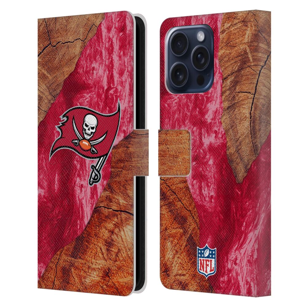 TAMPA BAY BUCCANEERS(NFL) バックス バックス - Wood Resin Print レザー手帳型 / Apple iPhoneケース - PGS