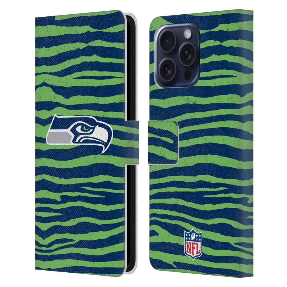 SEATTLE SEAHAWKS(NFL) シアトルシーホークス シアトルシーホークス - Zebra Animal Print レザー手帳型 / Apple iPhoneケース - PGS