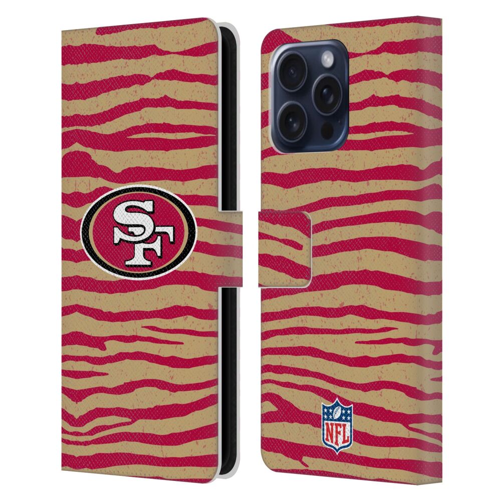SAN FRANCISCO 49ERS(NFL) ナイナーズ ナイナーズ - Zebra Animal Print レザー手帳型 / Apple iPhoneケース - PGS