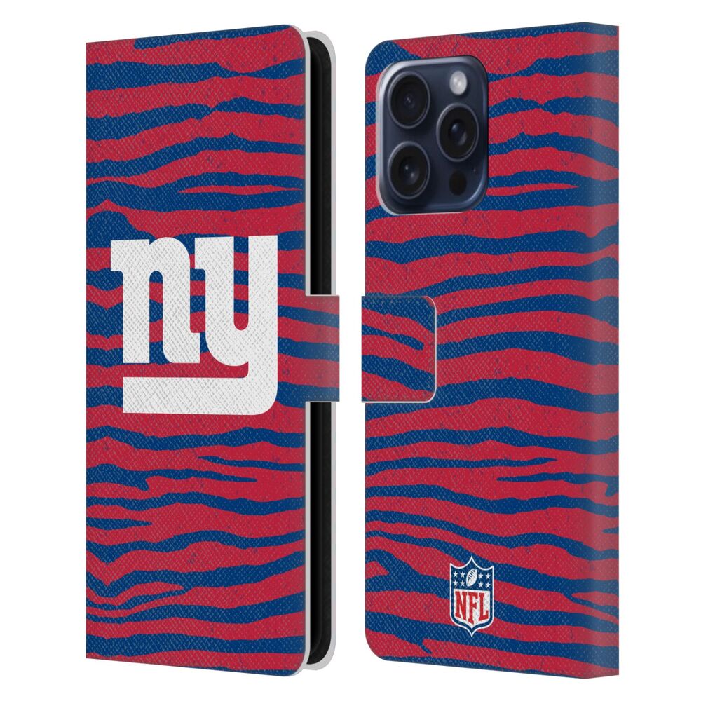 NEW YORK GIANTS(NFL) ニューヨークジャイアンツ ニューヨークジャイアンツ - Zebra Animal Print レザー手帳型 / Apple iPhoneケース - PGS