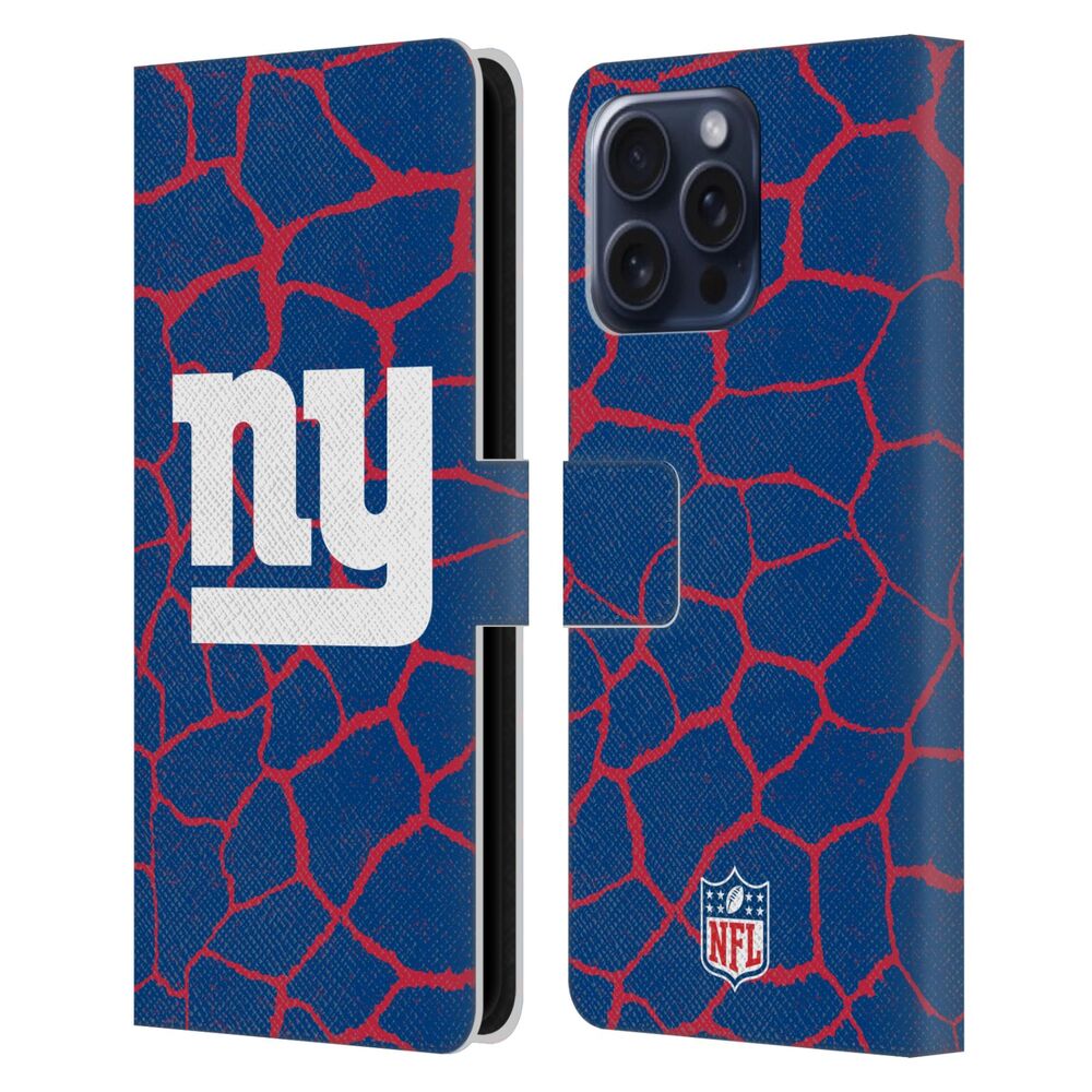 NEW YORK GIANTS(NFL) ニューヨークジャイアンツ ニューヨークジャイアンツ - Giraffe Animal Print レザー手帳型 / Apple iPhoneケース - PGS