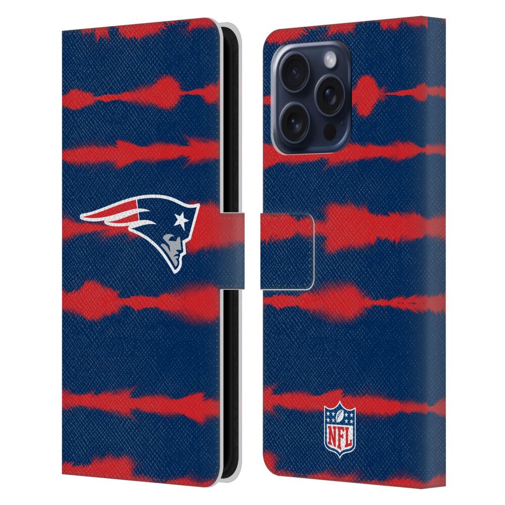 NEW ENGLAND PATRIOTS(NFL) パッツ パッツ - Watercolour Stripe Print レザー手帳型 / Apple iPhoneケース - PGS