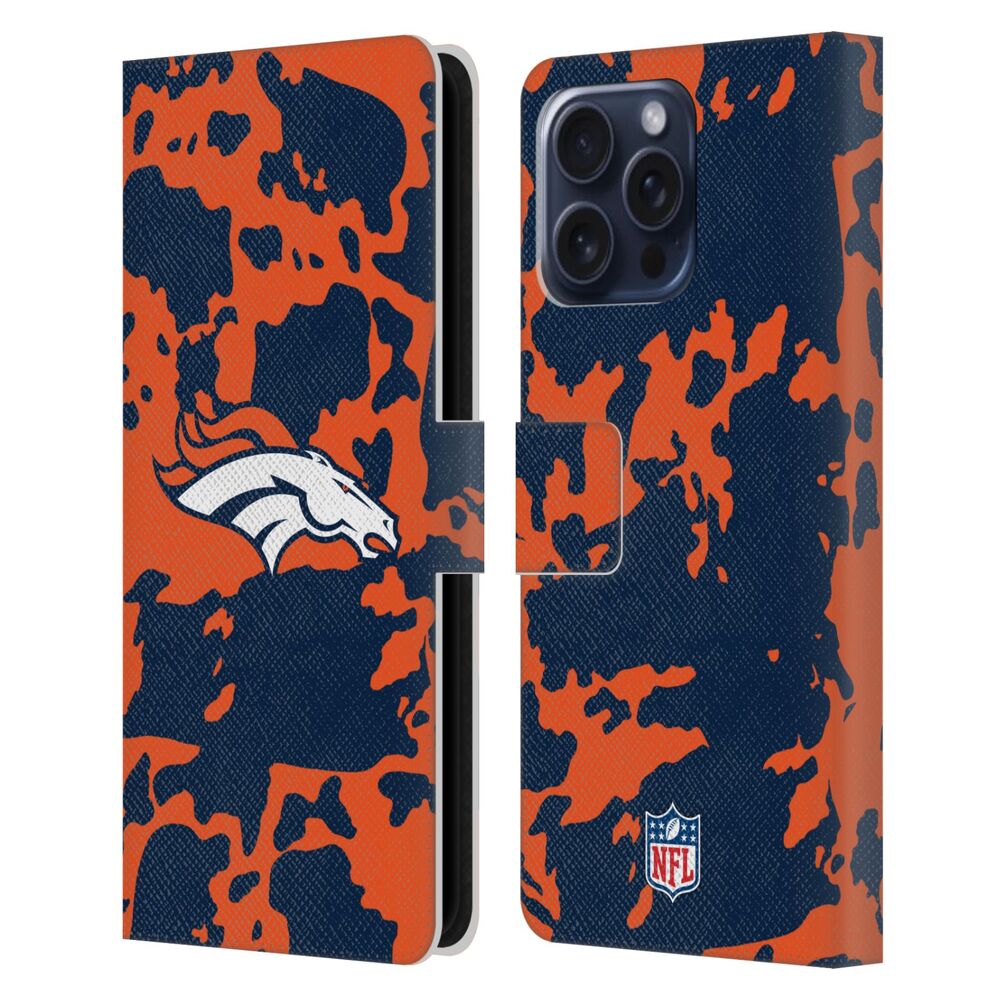 DENVER BRONCOS(NFL) デンバーブロンコス デンバーブロンコス - Cow Animal Print レザー手帳型 / Apple iPhoneケース - PGS