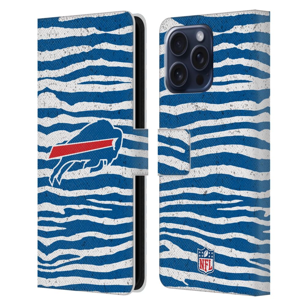 BUFFALO BILLS(NFL) バッファロービルズ バッファロービルズ - Zebra Animal Print レザー手帳型 / Apple iPhoneケース - PGS