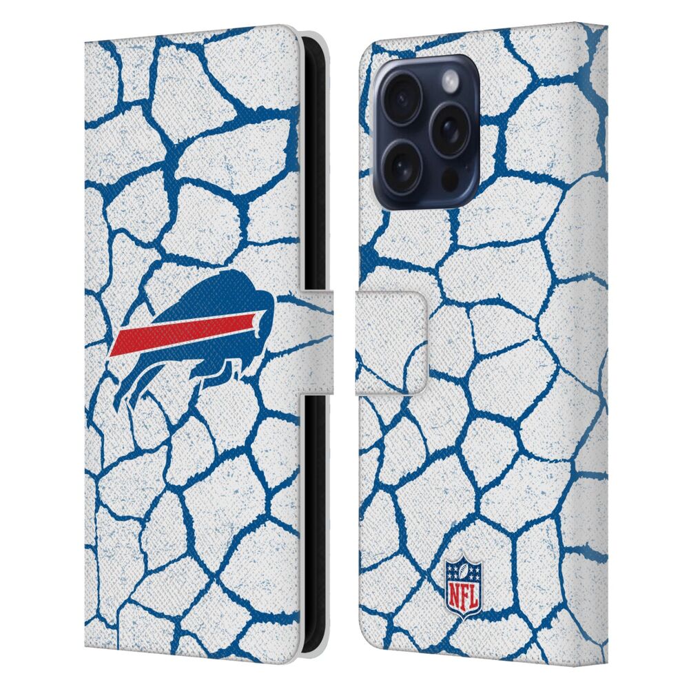 BUFFALO BILLS(NFL) バッファロービルズ バッファロービルズ - Giraffe Animal Print レザー手帳型 / Apple iPhoneケース - PGS