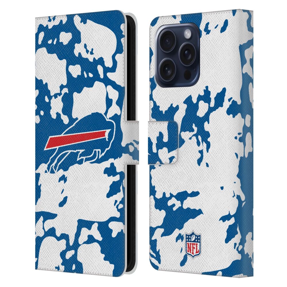 BUFFALO BILLS(NFL) バッファロービルズ バッファロービルズ - Cow Animal Print レザー手帳型 / Apple iPhoneケース - PGS