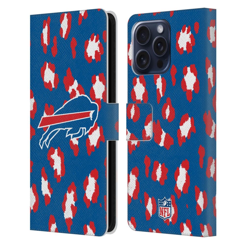 BUFFALO BILLS(NFL) バッファロービルズ バッファロービルズ - Leopard Animal Print レザー手帳型 / Apple iPhoneケース - PGS
