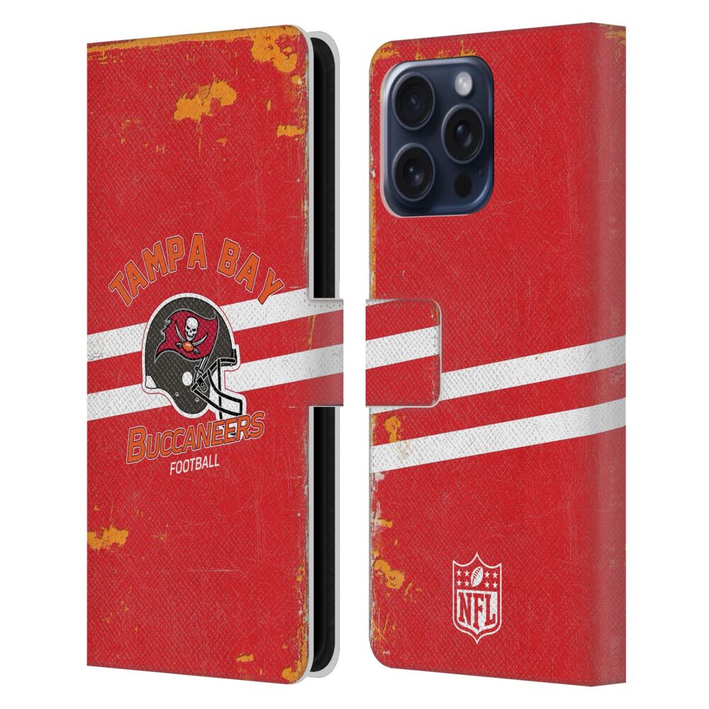 TAMPA BAY BUCCANEERS(NFL) バックス バックス - Helmet Distressed レザー手帳型 / Apple iPhoneケース - PGS