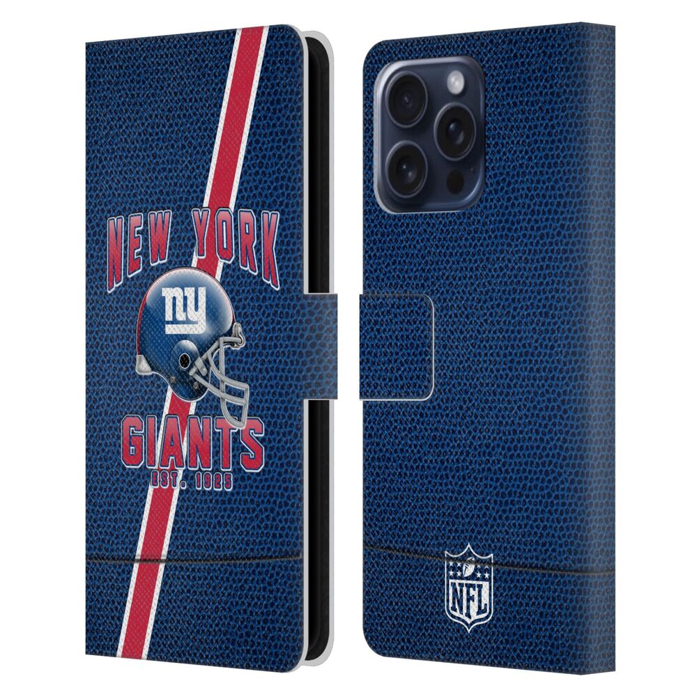 NEW YORK GIANTS(NFL) ニューヨークジャイアンツ ニューヨークジャイアンツ - Football Stripes レザー手帳型 / Apple iPhoneケース - PGS