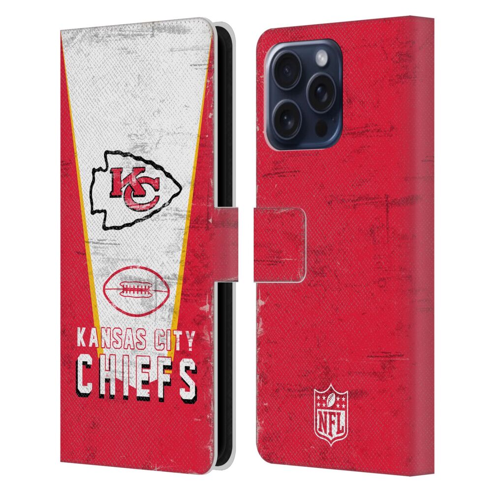 KANSAS CITY CHIEFS(NFL) カンザスシティチーフス カンザスシティチーフス - Banner レザー手帳型 / Apple iPhoneケース - PGS