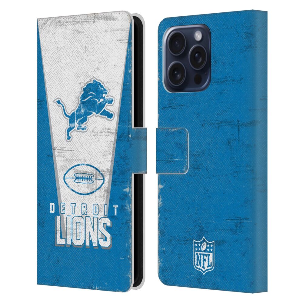 DETROIT LIONS(NFL) デトロイトライオンズ デトロイトライオンズ - Banner レザー手帳型 / Apple iPhoneケース - PGS