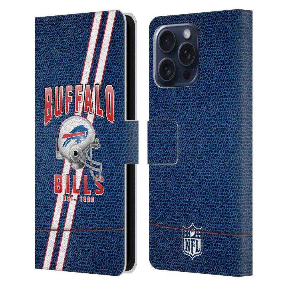 BUFFALO BILLS(NFL) バッファロービルズ バッファロービルズ - Football Stripes レザー手帳型 / Apple iPhoneケース - PGS