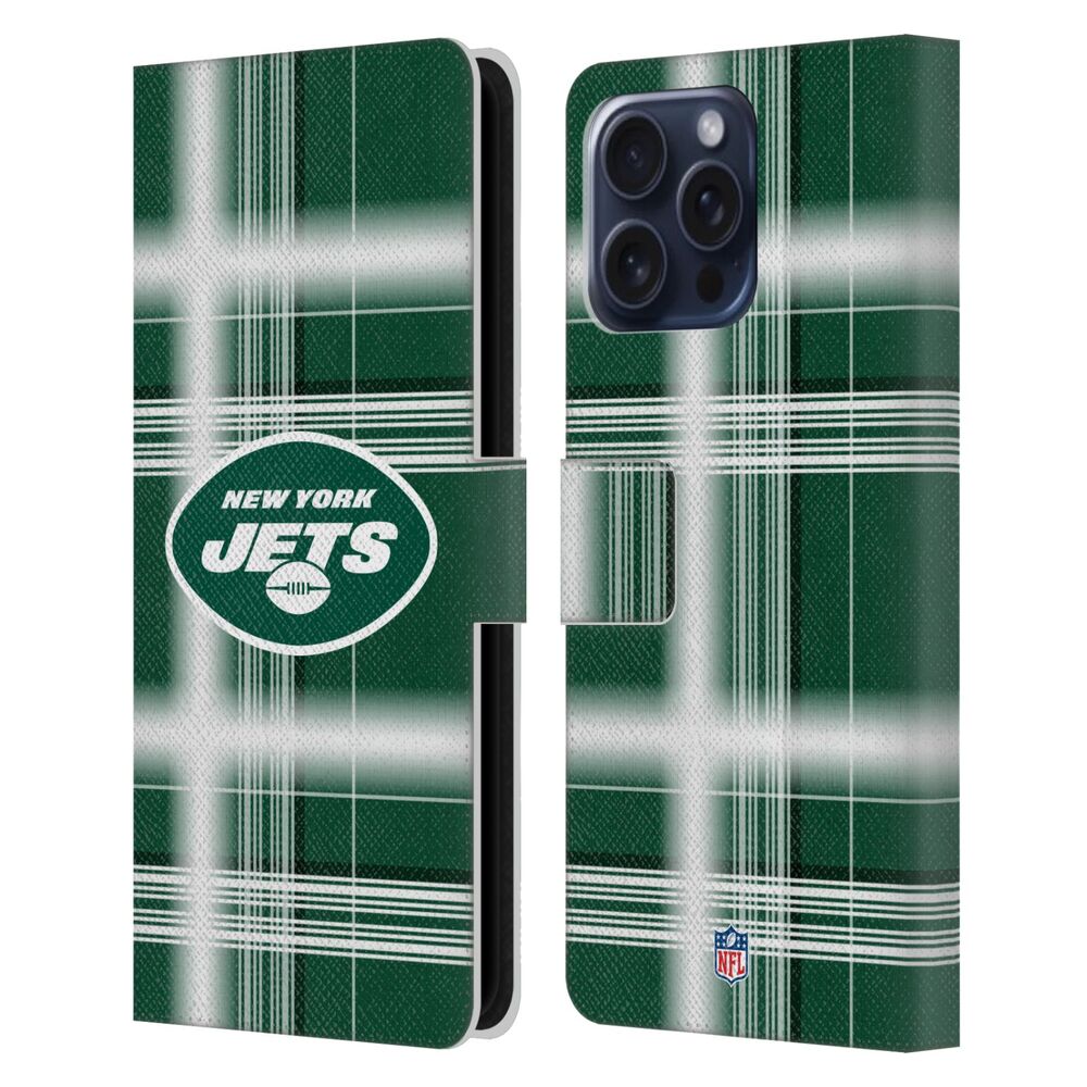 NEW YORK JETS(NFL) ニューヨークジェッツ ニューヨークジェッツ - Plaid レザー手帳型 / Apple iPhoneケース - PGS