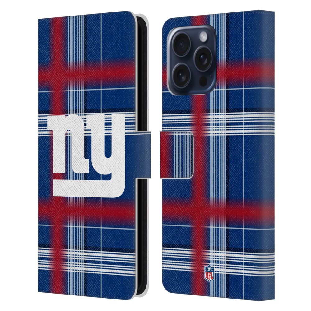 NEW YORK GIANTS(NFL) ニューヨークジャイアンツ ニューヨークジャイアンツ - Plaid レザー手帳型 / Apple iPhoneケース - PGS