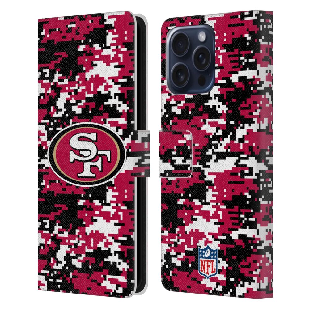 SAN FRANCISCO 49ERS(NFL) ナイナーズ ナイナーズ - Digital Camouflage レザー手帳型 / Apple iPhoneケース - PGS