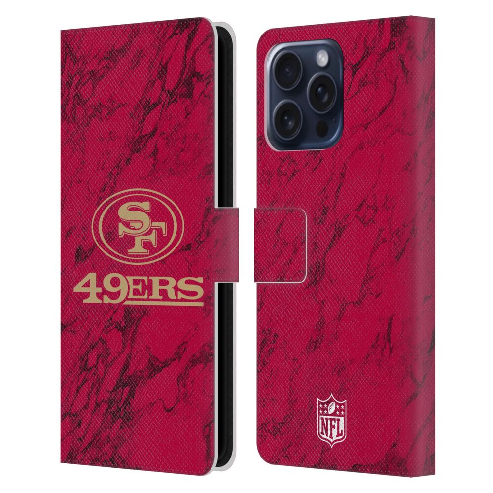 SAN FRANCISCO 49ERS(NFL) ナイナーズ ナイナーズ - Coloured Marble レザー手帳型 / Apple iPhoneケース - PGS