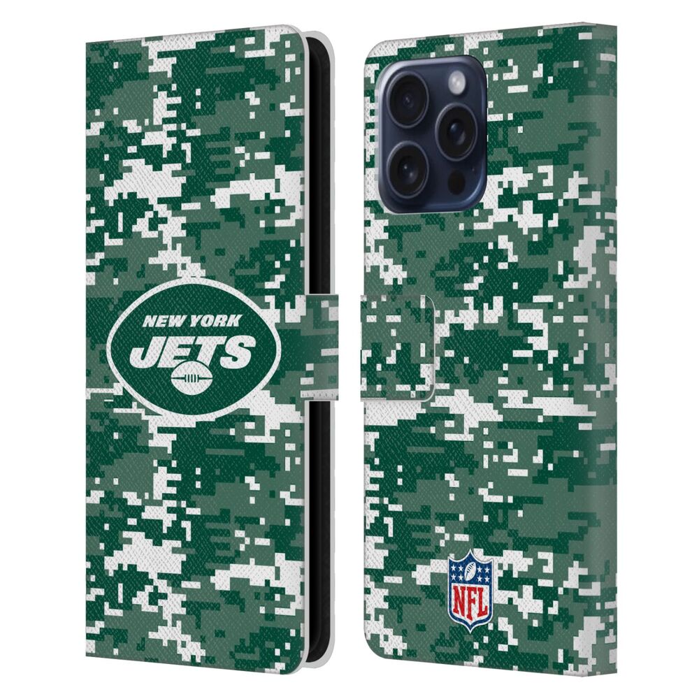 NEW YORK JETS(NFL) ニューヨークジェッツ ニューヨークジェッツ - Digital Camouflage レザー手帳型 / Apple iPhoneケース - PGS