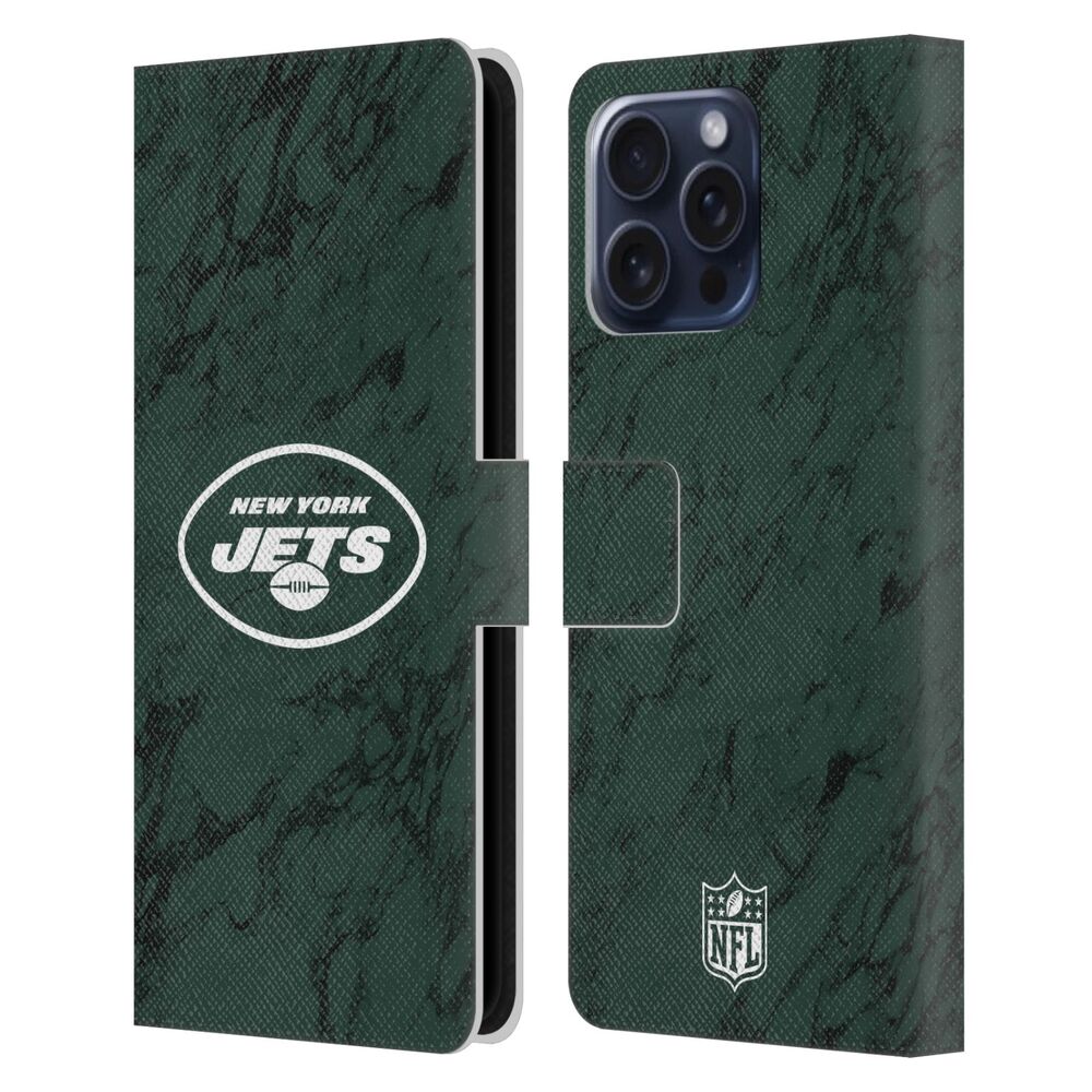 NEW YORK JETS(NFL) ニューヨークジェッツ ニューヨークジェッツ - Coloured Marble レザー手帳型 / Apple iPhoneケース - PGS