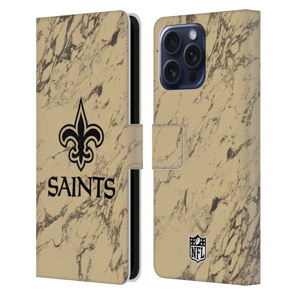 NEW ORLEANS SAINTS(NFL) ニューオーリンズセインツ ニューオーリンズセインツ - Coloured Marble レザー手帳型 / Apple iPhoneケース - PGS
