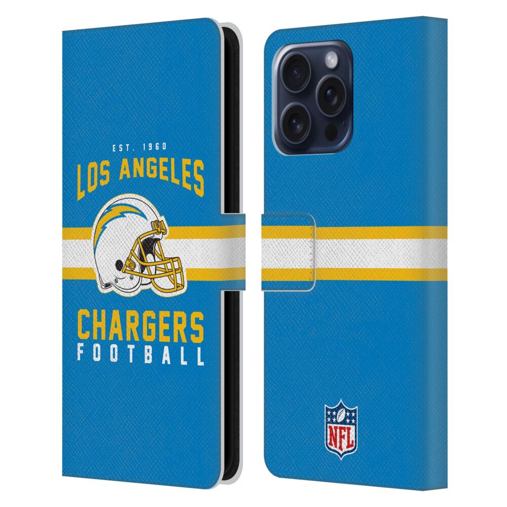 LOS ANGELES CHARGERS(NFL) ロサンゼルスチャージャーズ ロサンゼルスチャージャーズ - Helmet Typography レザー手帳型 / Apple iPhoneケース - PGS