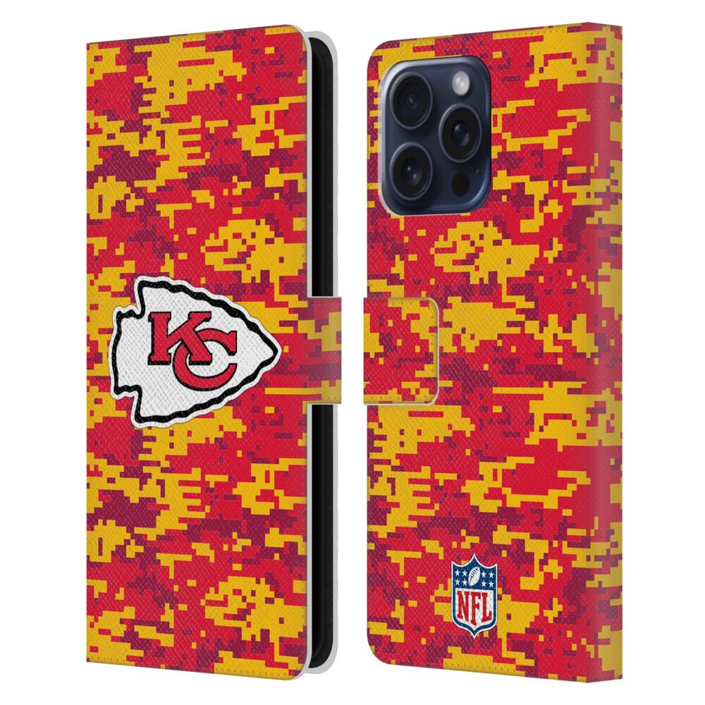 KANSAS CITY CHIEFS(NFL) カンザスシティチーフス カンザスシティチーフス - Digital Camouflage レザー手帳型 / Apple iPhoneケース - PGS