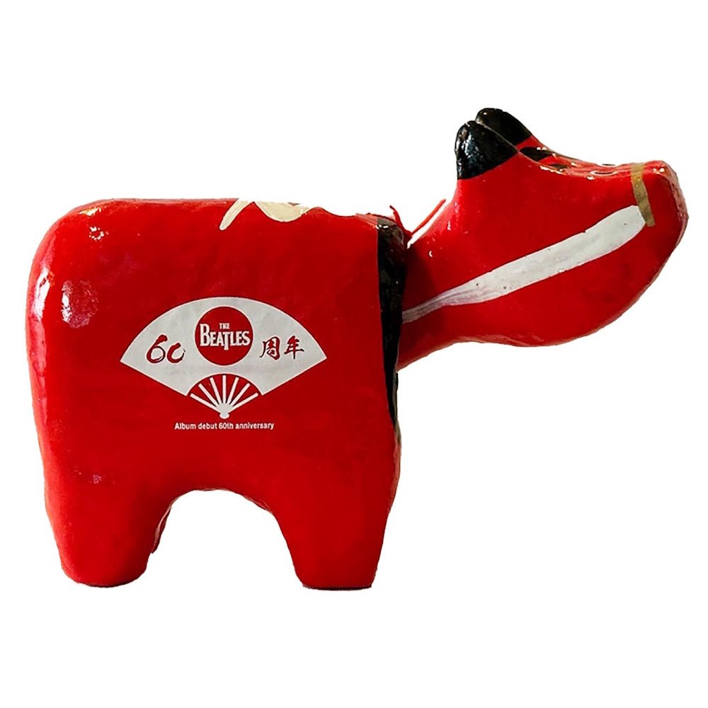 THE BEATLES ビートルズ (結成 65周年 ) - meets Japanese traditional craft Album debut 60th anniversary / 赤べこ / インテリア置物 - PGS