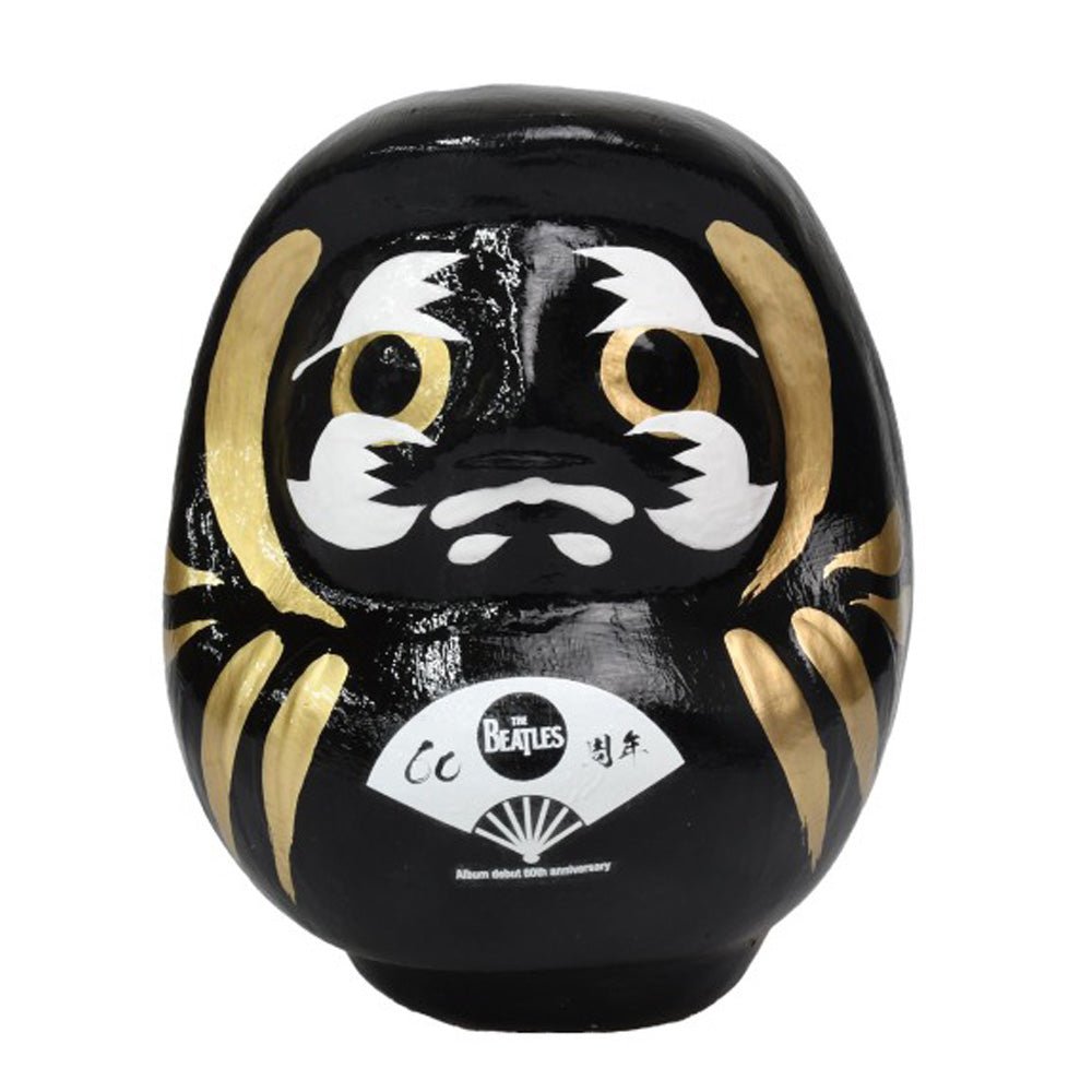 THE BEATLES ビートルズ (結成 65周年 ) - meets Japanese traditional craft Album debut 60th anniversary / ダルマ / 扇子柄 / 中 / 黒色 / インテリア置物 - PGS