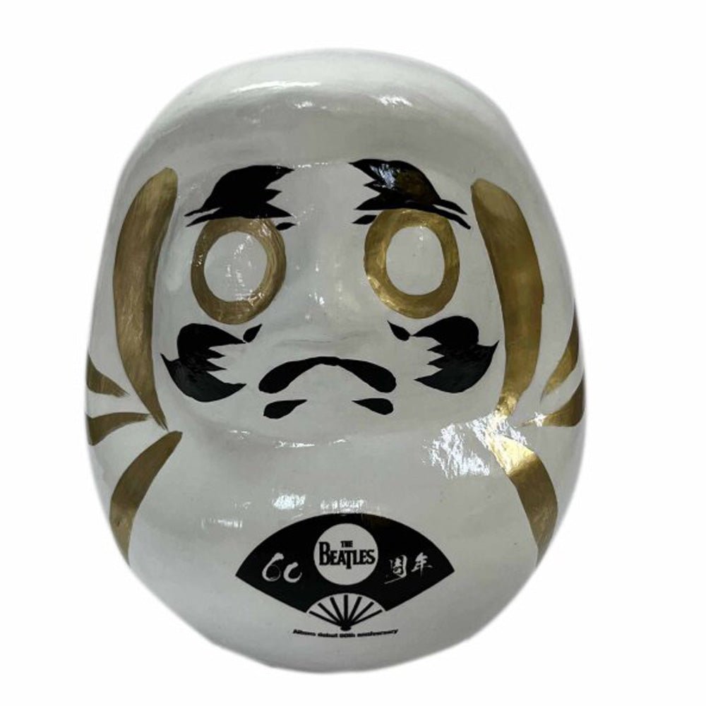 THE BEATLES ビートルズ (結成 65周年 ) - meets Japanese traditional craft Album debut 60th anniversary / ダルマ / 扇子柄 / 中 / 白色 / インテリア置物 - PGS