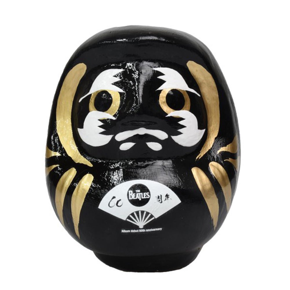 THE BEATLES ビートルズ (結成 65周年 ) - meets Japanese traditional craft Album debut 60th anniversary / ダルマ / 扇子柄 / 大 / 黒色 / インテリア置物 - PGS