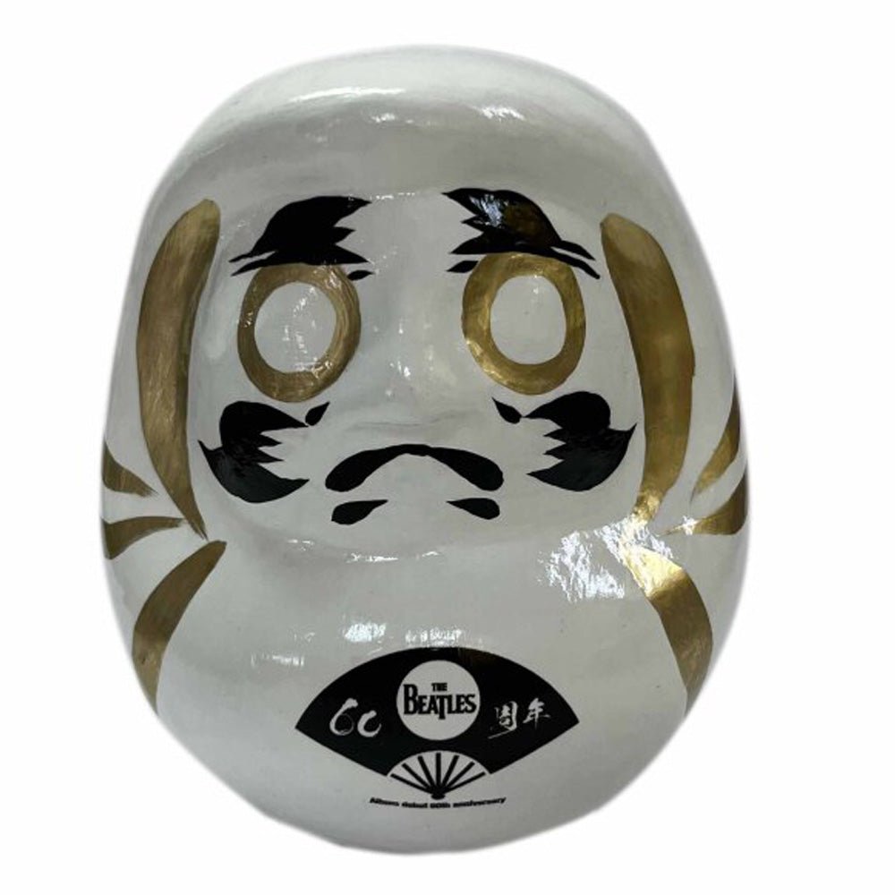 THE BEATLES ビートルズ (結成 65周年 ) - meets Japanese traditional craft Album debut 60th anniversary / ダルマ / 扇子柄 / 大 / 白色 / インテリア置物 - PGS