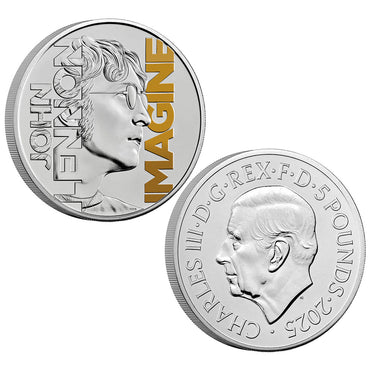 【予約商品】 JOHN LENNON ジョンレノン (生誕 85年 ) - 2025 UK £5 Brilliant Uncirculated Colour Coin 世界限定10,000 / 英国王立造幣局 / コイン