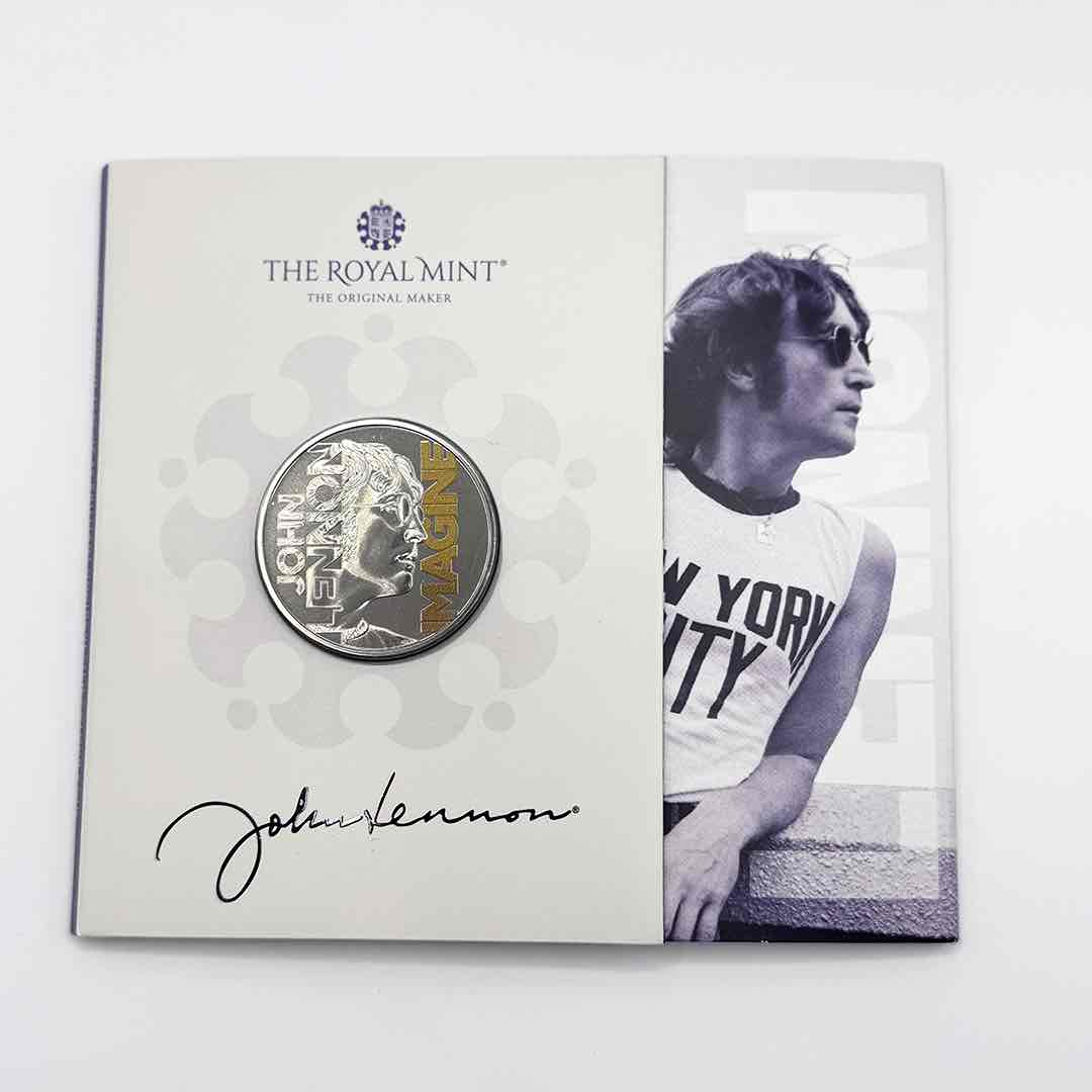 JOHN LENNON ジョンレノン (生誕 85年 ) - 2025 UK £5 Brilliant Uncirculated Colour Coin 世界限定10,000 / 英国王立造幣局 / コイン
