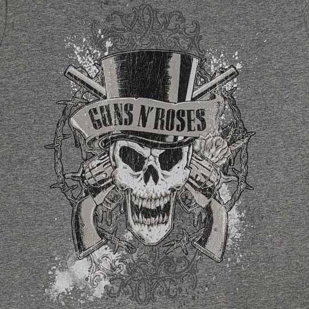 GUNS N ROSES ガンズアンドローゼズ (結成 40周年 ) - Faded Skull / リンガー / Tシャツ / メンズ 【公式 / オフィシャル】
