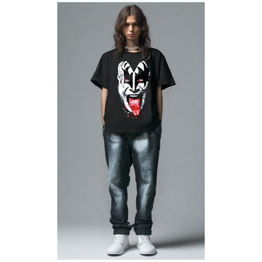 KISS キッス (エース・フレーリー 追悼 ) - 【世界限定500着 Foil Print特別仕様】Gene Simmons / Amplified( ブランド ) / Tシャツ / メンズ - PGS