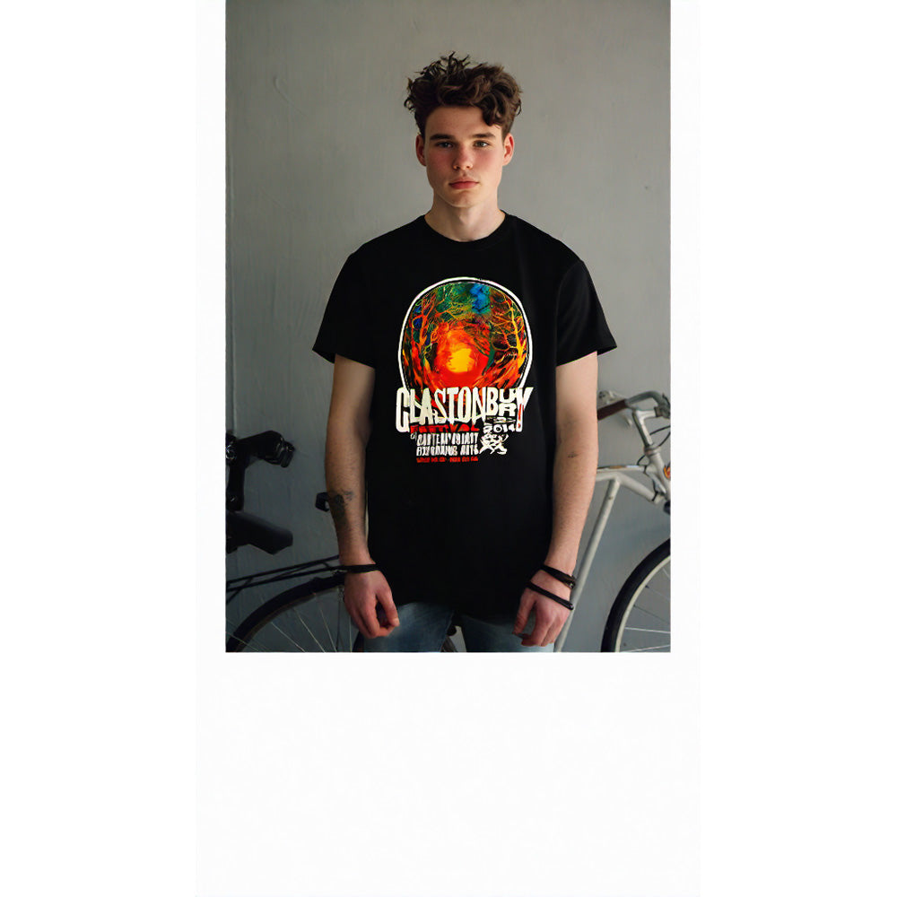 フェス公式Tシャツ GLASTONBURY グラストンベリー (開催 55周年 ) - FESTIVAL 2014 (超レア) / バックプリントあり / Tシャツ / メンズ