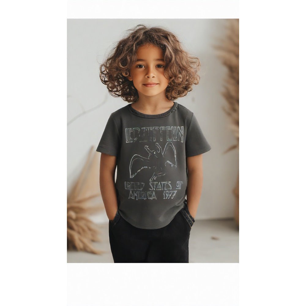 LED ZEPPELIN レッドツェッペリン (公式 映画公開 記念 ) - US 77 Tour / Mini Amps / Amplified( ブランド ) / Tシャツ / キッズ - PGS