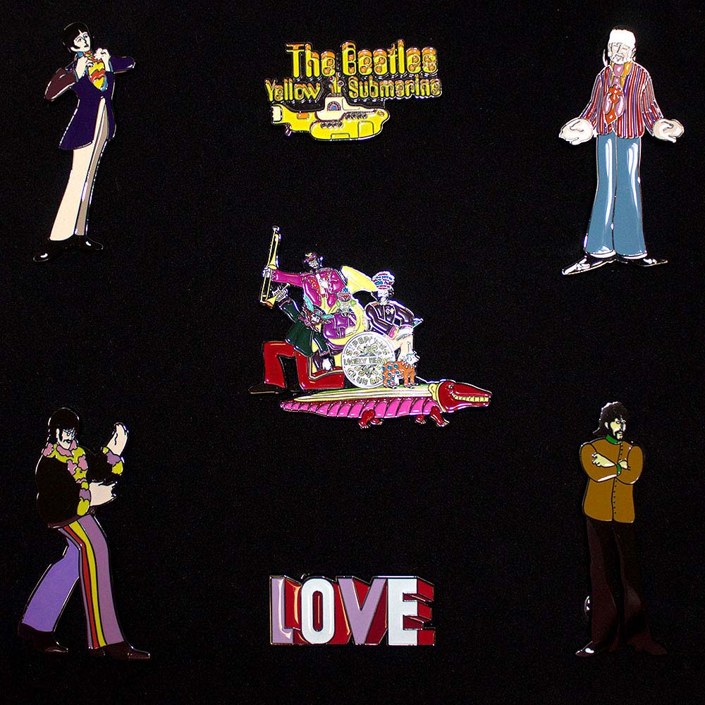 THE BEATLES ビートルズ (結成 65周年 ) - Yellow Submarine Band / ピンバッジセット / バッジ