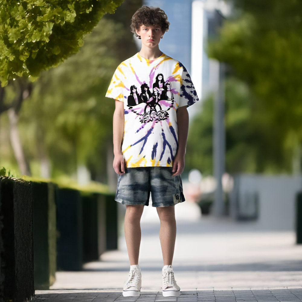 AEROSMITH エアロスミス (結成 55周年 ) - Photo Wings / タイダイ / Tシャツ / メンズ
