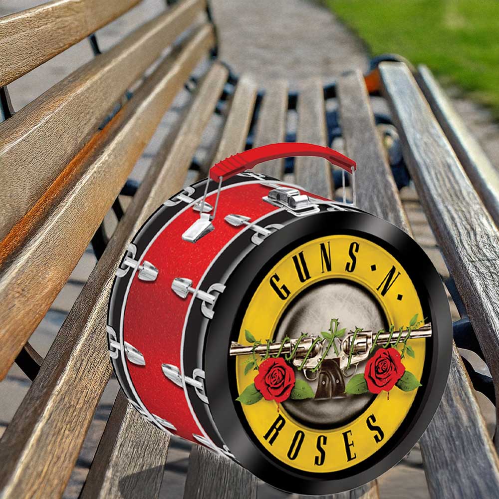 GUNS N ROSES ガンズアンドローゼズ (デビュー 40周年 ) - Drum Shaped Fun Box / Tin Tote / バッグ