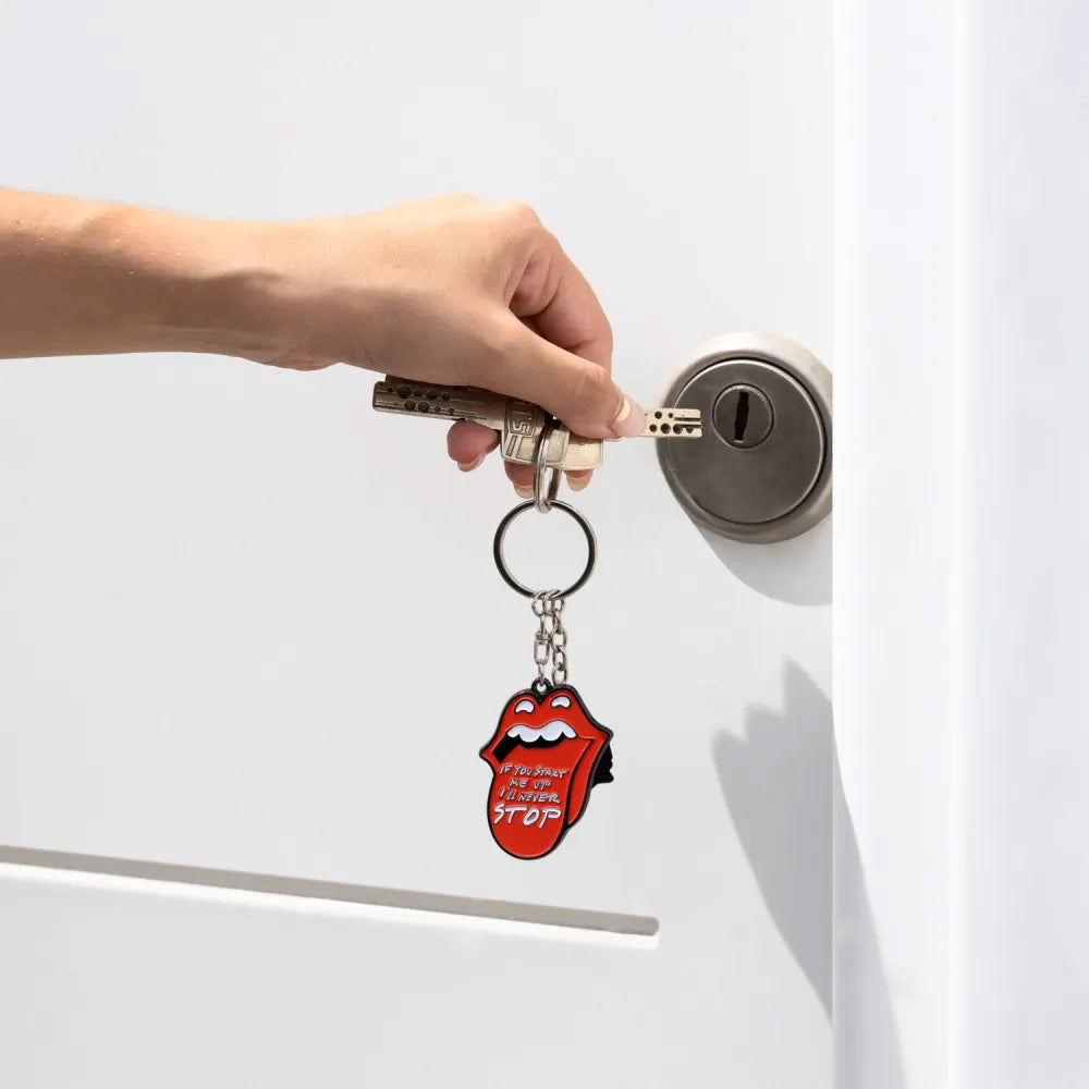 ROLLING STONES ローリングストーンズ - IF YOU START ME UP I'LL NEVER STOP / チャーム付き / キーホルダー